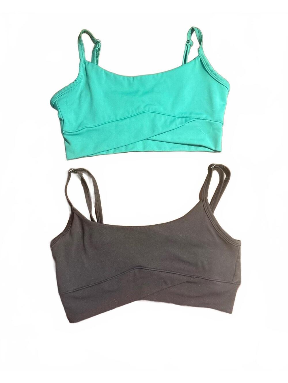 Ally Women's Sports Bra Set of 2 in Teal and Black, Sz S